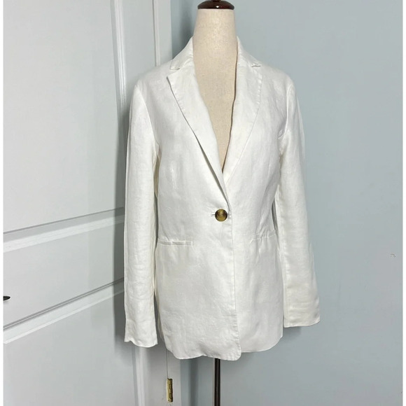 Pure Collection 100% linen white essential jacket size 2 - Picture 7 of 12